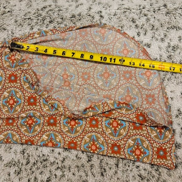 Free Shipping! Smocked Waist SZ S Slit Palazzo Leg Round Hem Printed Boho Pants - Picture 11 of 11